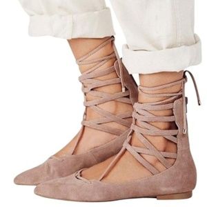 Free People Jeffrey Campbell Suede Lace Up Flat